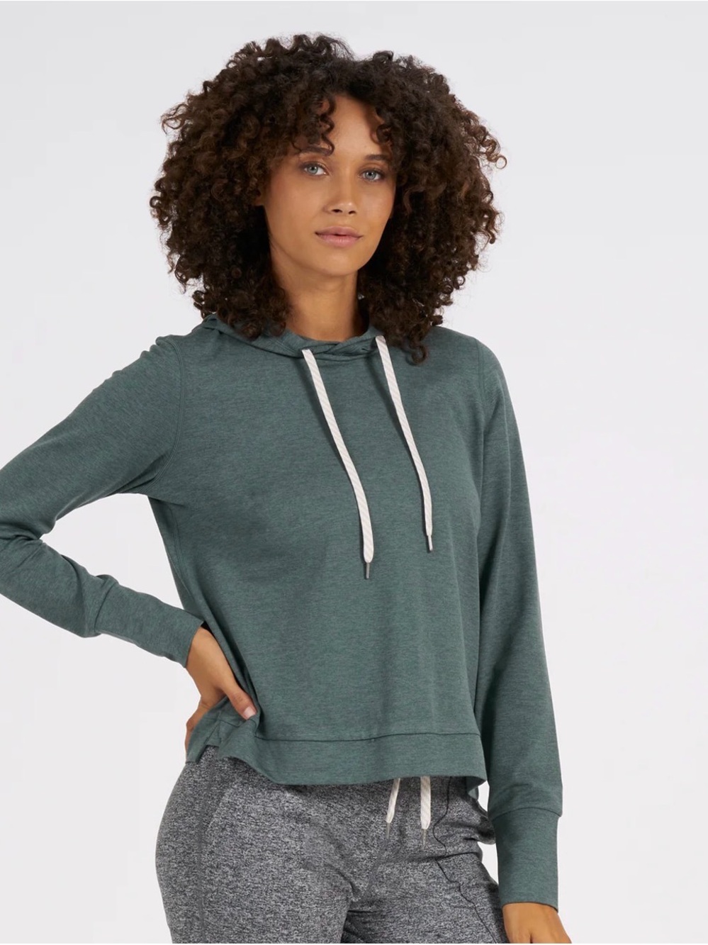 Vuori Forest Green heather Hooded Pullover top and joggers set size small